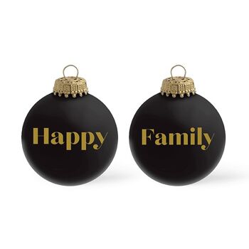 Boule de Noël Happy Family coloris noir mat 1