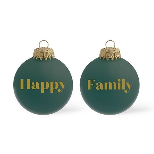 Boule de Noël Happy Family coloris Vert Noël