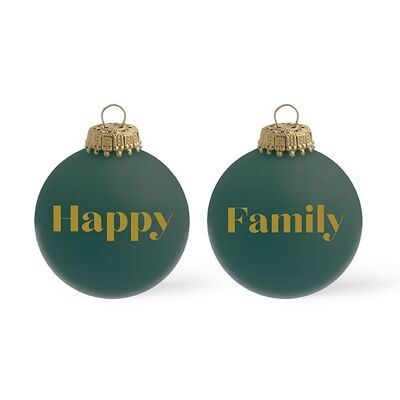 Weihnachtskugel Happy Family Farbe Weihnachtsgrün