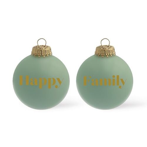 Boule de Noël Happy Family coloris tilleul