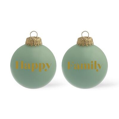 Lime tree Happy Family Christmas bauble
