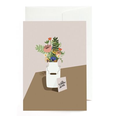 Carte d'anniversaire - bouquet de fleurs