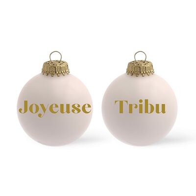 Joyeuse Tribu Pallina di Natale rosa cipria