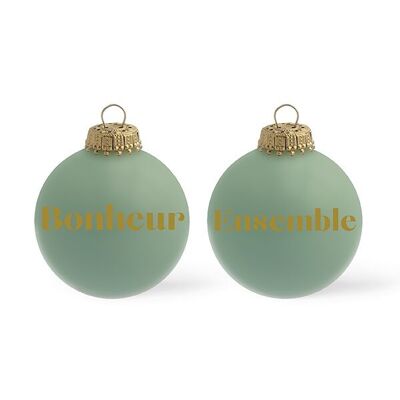 Christmas bauble Happiness Linden color set
