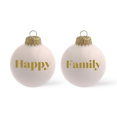 Happy Family Christmas bauble powder pink color
