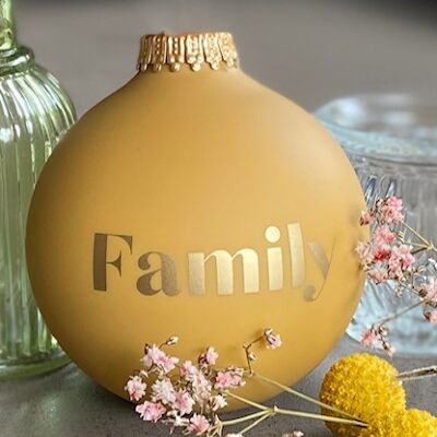 Christmas bauble Happiness Set ocher color
