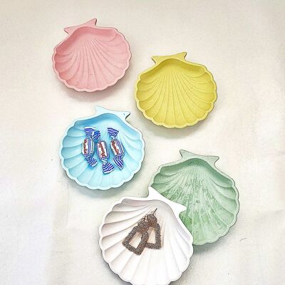 Pastel colored mini shell decorative tray