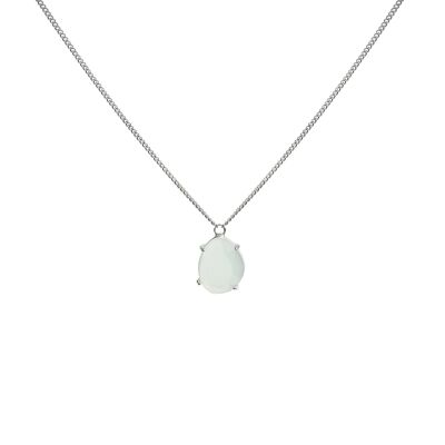 Collier en argent avec pierre verte