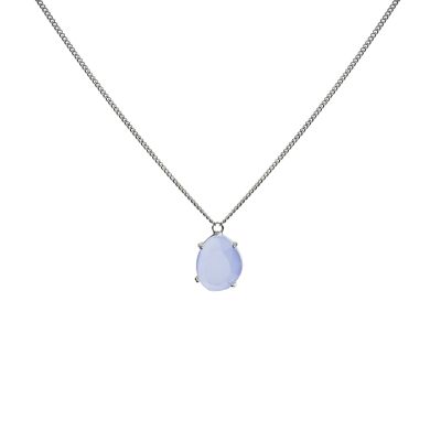 Collana in argento con pietra blu