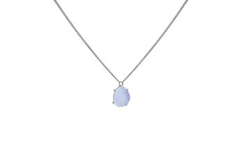 Collier en argent avec pierre bleue 1