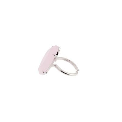 Silver ring with pink stone