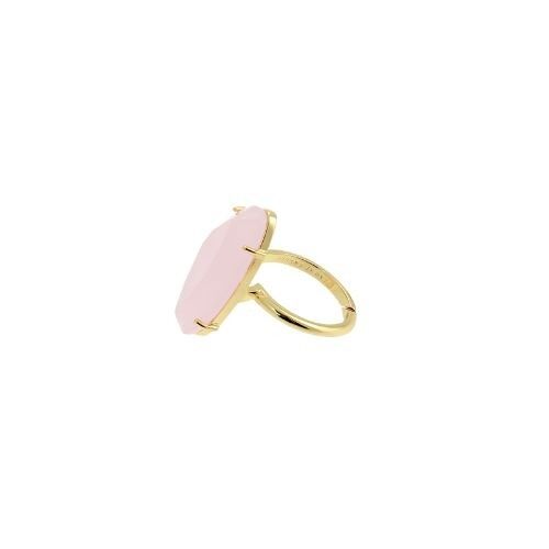 Gold ring with pink stone