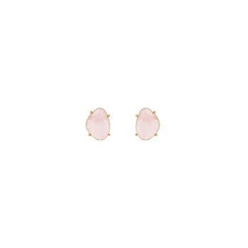 Boucles d'oreilles classiques en or avec pierre rose 1