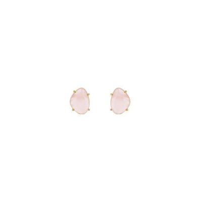 Boucles d'oreilles classiques en or avec pierre rose