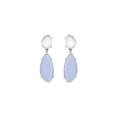 Starlight Droplets Earrings in silver with blue stone