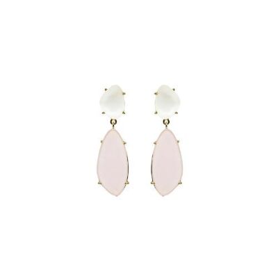 Boucles d'oreilles Starlight Droplets en or avec pierre rose