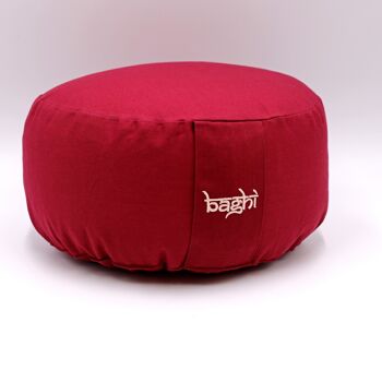 Coussin de méditation rond bio basic bordeaux 1