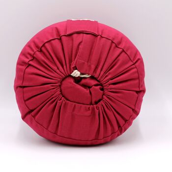 Coussin de méditation rond bio basic bordeaux 2