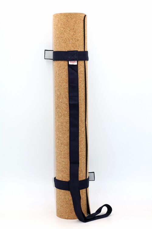 Yogamatten-Tragegurt uni dunkelblau bio