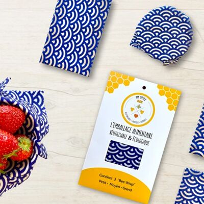 Bee Wrap Waves | Set of 3 | Food packaging