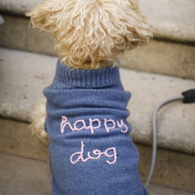 Dog sweater heather blue - to customize -