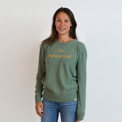 Women sweater heather green - to customize -