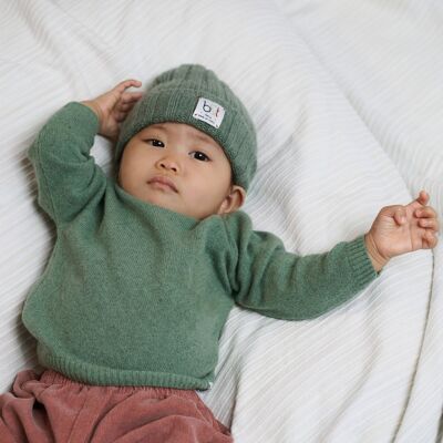 Baby sweater heather green - to customize -
