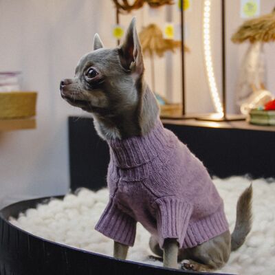 Dog sweater heather pink