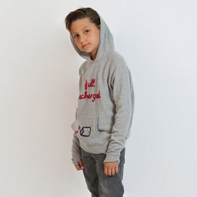 Kid hoodie heather grey 'full recharged'