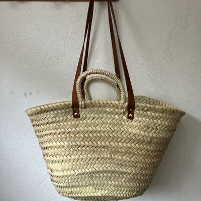 SMALL BASIC BASKET WITH LONG AND SHORT HANDLES