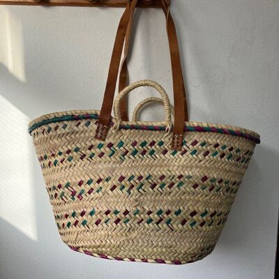 70 LARGE BASKET WITH LONG AND SHORT HANDLES