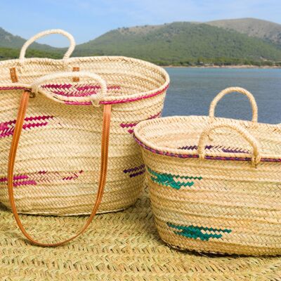 1012 MEDIUM BASKET WITH LONG AND SHORT HANDLES