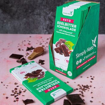 barre de chocolat noir Keto | 60% de cacao | paquet de 12 2