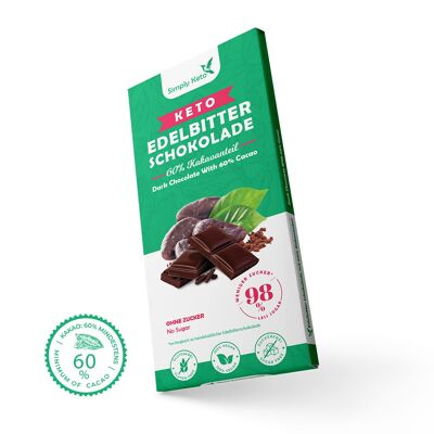 Keto Edelbitter Schokoladentafel | 60% Kakao