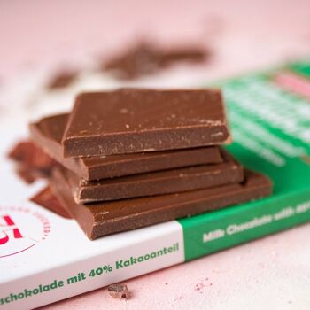 Tablette de chocolat au lait entier allégé en sucre | 40% de cacao 3