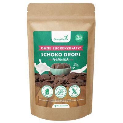 Gotas de chocolate con LECHE ENTERA con eritritol 200g