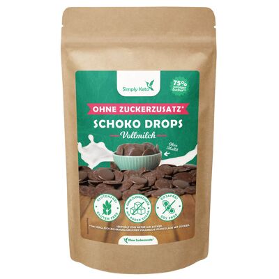 LECHE ENTERA Gotas de Chocolate con Eritritol 750g | Paquete valioso