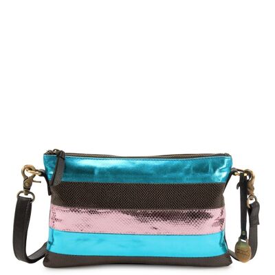 Style Livingstone i skinnende multifarve. Cool clutch og crossbody-, skuldertaske