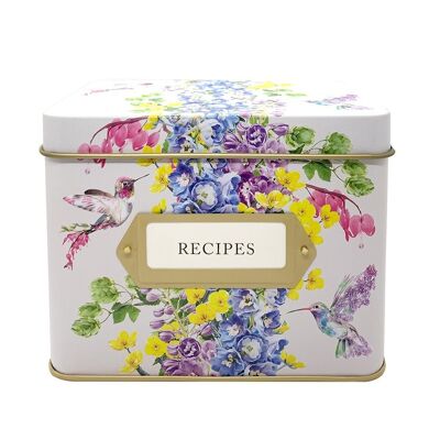Hummingbird Recipe Tin with 50 x Recipe Cards and 12 x Dividers by Lola Design