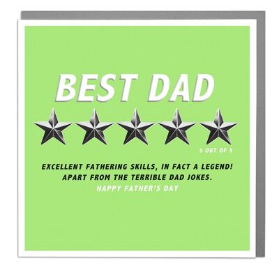 Dad Five Star Happy Fathers Day Card by Lola Design