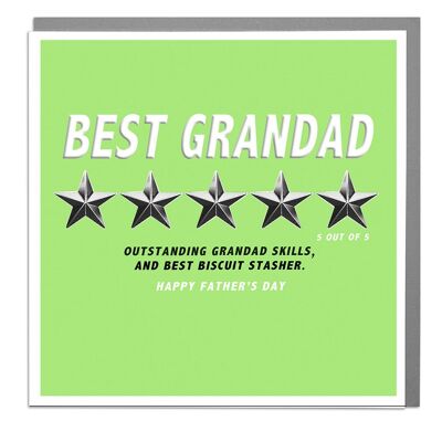 Grandad Five Star Happy Fathers Day Card by Lola Design