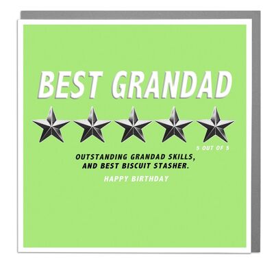 Grandad Five Star Birthday Card by Lola Design