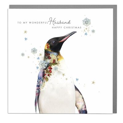 King Penguin Husband Chirstmas Card by Lola Design