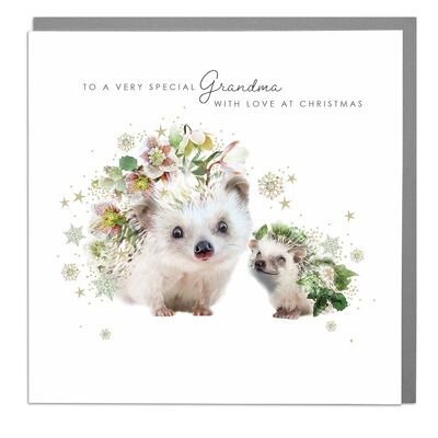 Hedeghogs Grandma Christmas Card by Lola Design