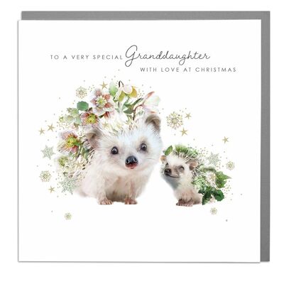 Hedgehogs Grandaughter Chirstmas Card by Lola Design