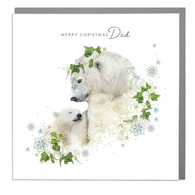 Polar Bear And Cub Dad Christmas Card by Lola Design