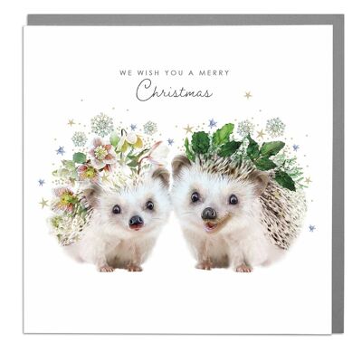 Two Hedghogs Christmas Card by Lola Design