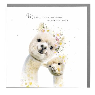 Alpaca Mum Birthday Card by Lola Design