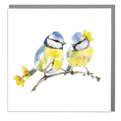 Two Blue Tits Card by Lola Design