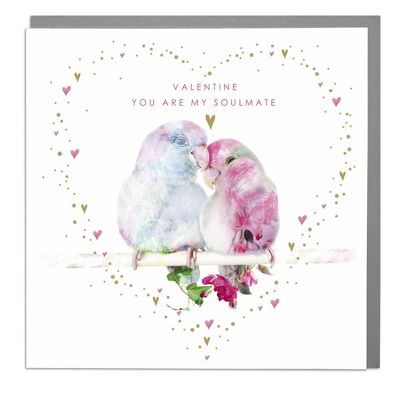 Lovebirds You Are My Soulmate Valentines Day Card by Lola Design